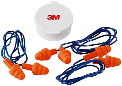 3M Corded Reusable Earplugs, 3 Pack, Noise Reduction Rating (NRR) 25 dB, Easy To Use & Insert, Pliable & Tri-Flange Design Enhances Comfort & Fit, Orange Ear Plugs (90716H3-DC) 3M