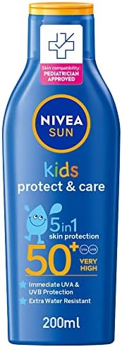 Детский увлажняющий лосьон с SPF50, 200 мл, защита от солнечных ожогов Nivea