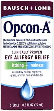 B&L Allergy Eye Drops (Капли) Size .5z Opcon-A Allergy Relief Eye Drops Bausch + Lomb