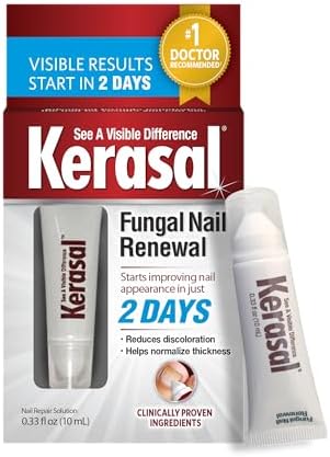 Kerasal Nail Renewal, Restores Appearance of Discolored or Damaged Nails, 0.33 fl oz (Жидкие унции) (Packaging May Vary) Kerasal