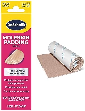 Dr. Scholl's Moleskin Padding ROLL, 1 roll // Thin, Flexible Cushioning & Pain Relief - Cut to Any Size - Doctor Recommended - 24 Inches X 4 5/8 Inches Dr. Scholl's