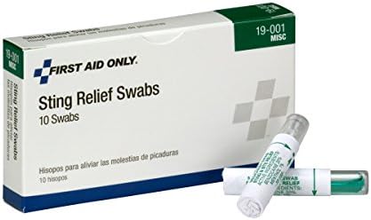 First Aid Only 19-001 Sting Relief Swabs, 10 Count First Aid Only