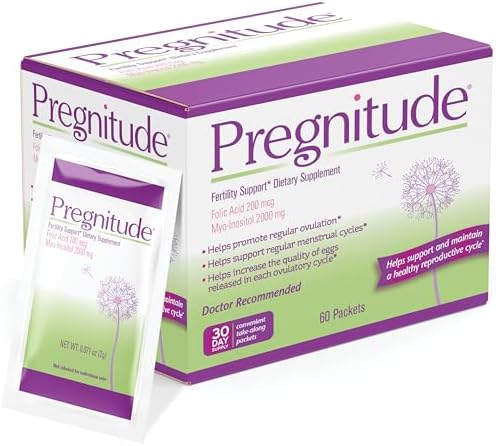 Pregnitude Reproductive Fertility Support - Helps Promote Regular Ovulation - Menstrual Cycles, and Increase Quality of Eggs - 60 Servings (Порции) 120 Packets (Пакеты ) Pregnitude