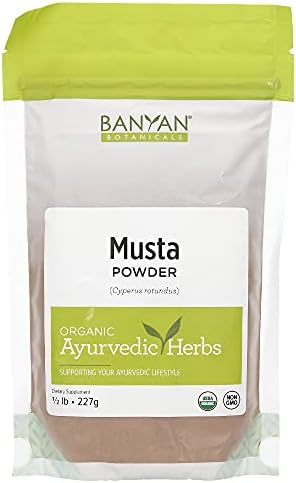 Banyan Botanicals Musta Powder (Порошок) - Certified Organic, 1/2 Pound - Cyperus rotundus - Supports regular, comfortable menstruation and promotes healthy digestion* Banyan Botanicals