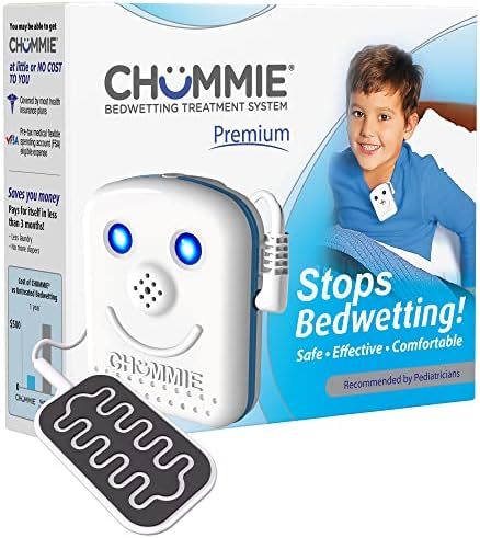 Premium Bedwetting Alarm for Deep Sleepers - Award Winning, Clinically Proven System with Loud Sounds, Bright Lights and Strong Vibrations, Blue Chummie