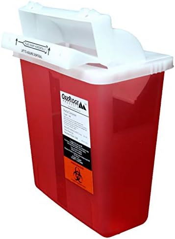 Oakridge 5 Quart - Sharps Disposal Container with Mailbox Style Lid OAKRIDGE PRODUCTS