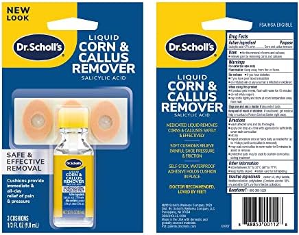 Dr. Scholl's Liquid (Жидкость) Corn & Callus Remover, 0.33 Ounce // Removes Corns & Calluses Fast with Cushions That Provide Protection Against Shoe Pressure and Friction for All-Day Pain Relief Dr. Scholl's