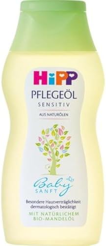 Hipp Baby Body Oil with Organic Almond Oil - 200 ml - German - Hipp Babysanft