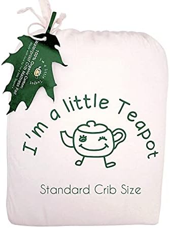 I'm A Little Teapot Organic Cotton Crib Mattress Pad - Standard Size Organic Crib Mattress Protector - Waterproof Baby Crib Mattress Cover - Soft, Durable and Hypoallergenic - Fits 28 x 52 x 9 inches I'm A Little Teapot