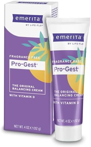 Emerita by Life-flo Pro-Gest Balancing Cream (Крем) with Vitamin D - Progesterone Cream for Women - The Original Balancing Cream with USP Progesterone from Wild Yam - 60-Day Guarantee, Fragrance Free, 4oz Emerita