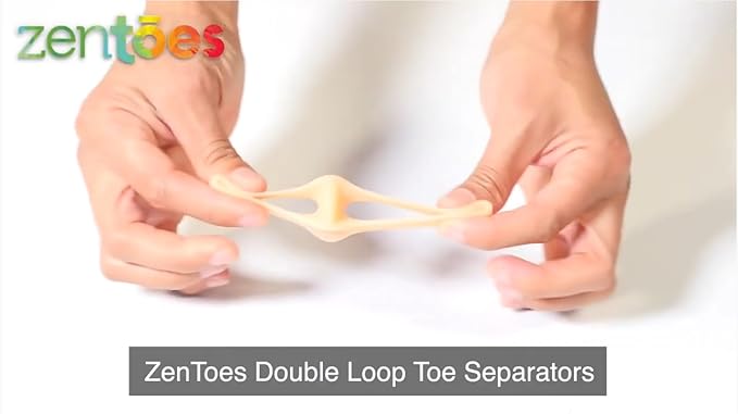 ZenToes Toe Spacers Bunion Corrector for Women and Men, Big Toe Straightener, Double Loop Gel Splint Separator for Correct Alignment of Overlapping Toes ZenToes