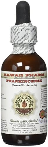 Frankincense Alcohol-Free (Безалкогольный) Liquid Extract (Жидкий экстракт), Frankincense (Boswellia Serrata) Dried Resin Glycerite Herbal Supplement 2 oz (Унции) Hawaii Pharm