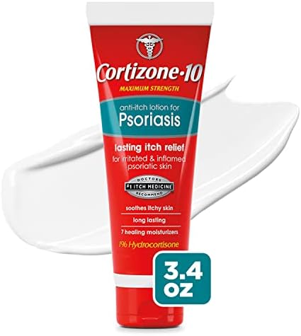 Cortizone 10 Anti-Itch Lotion for Psoriasis 3.4 oz (96g) , Maximum Strength 1% Hydrocortisone Cortizone 10