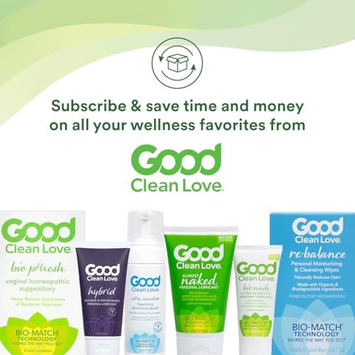 Good Clean Love Rebalance Feminine Wipes, Supports Vaginal Health Naturally & Reduces Odor, Moisturizing & Cleansing Hygiene Product Made with Aloe, pH-Balanced Feminine Wipes, 60 Biodegradable Wipes Good Clean Love