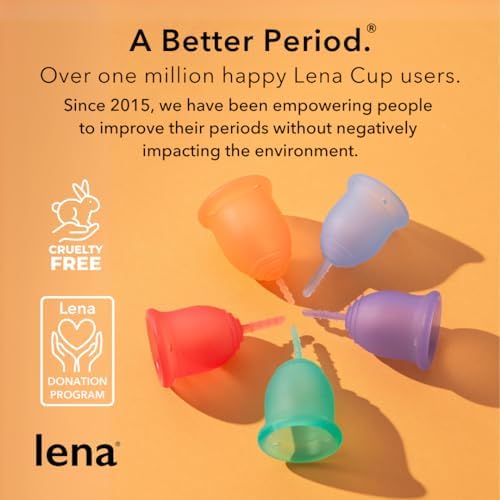 Lena Sensitive Menstrual Cup - Reusable, Soft Silicone, Light & Heavy Flow, Beginner Use - Ideal Alternative to Tampons, Pads, Period Underwear - Dye-Free - Period Solution - Small - Clear Lena