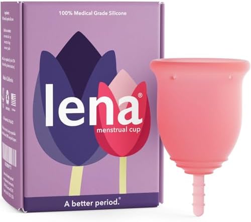 Lena Menstrual Cups - Soft, Reusable Silicone for Light & Heavy Flow, Beginner-Friendly, Tampon & Pad Alternative - Period Solution - Regular and Super Capacity 2-Pack - Purple and Turquoise Lena