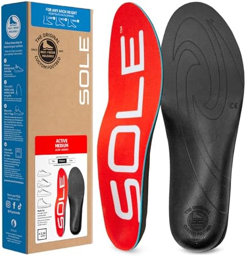 SOLE Active Medium Shoe Insoles with Metatarsal Pads - Men's Size 6/Women's Size 8 SOLE