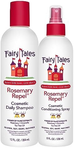 Fairy Tales Rosemary Repel Shampoo, 12 fl oz (Жидкие унции). & Conditioning Spray (Спрей), 8 fl oz. Duo Kids Like the Smell, Lice Do Not Fairy Tales