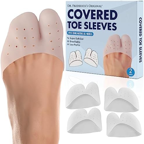 Dr. Frederick's Original All-Day Comfort Toe Sleeves - 4 Pieces - Breathable Gel (Гель) Toe Protectors with Metatarsal Pads - Versatile Gel Toe Caps for Men & Women Dr. Frederick's Original