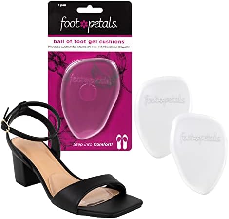 Foot Petals Ball of Foot Cushions, Metatarsal Pad, Lasting Comfort Relief, Prevent Toe Sliding, Overhang, Women's Heels Foot Petals