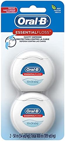 Зубная нить Oral-B Essential Floss для защиты от кариеса, 50 м, 2 шт., устойчивая к разрывам Oral-B