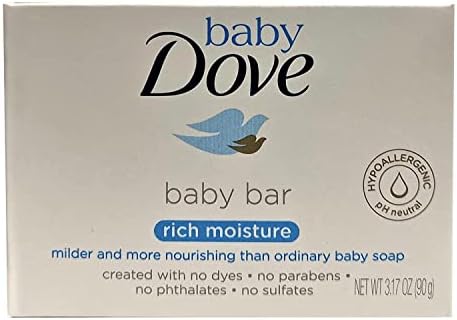 Dove Baby Bar Soap, Rich Moisture, 3.17 oz (Pack of 2) Baby Dove