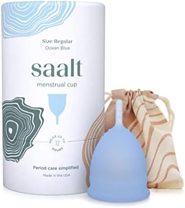 Saalt Menstrual Cup - Premium Design - Most Comfortable Period Cup - #1 Active Cup - Wear for 12 Hours - Soft, Flexible, Reusable Medical-Grade Silicone - Made in USA Saalt