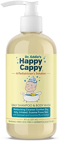 Happy Cappy Dr. Eddie's Daily Shampoo & Body Wash for Children, Soothes Dry, Itchy, Sensitive, Eczema Prone Skin, Dermatologist Tested, No Fragrance, No Dye, 8 Fl Oz Happy Cappy