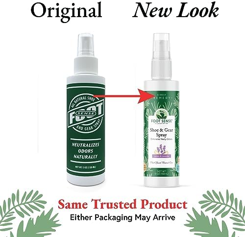 Natural Shoe Deodorizer and Foot Spray – Foot Odor Eliminator for Shoes, Sports Equipment, and Feet – Long-Lasting, Smelly Feet Odor Neutralizer for Adults and Kids – USA-Made by Foot Sense, 5 Oz. Foot Sense