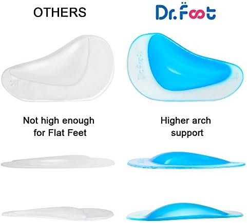 Dr. Foot's Arch Support Shoe Insoles for Flat Feet, Gel (Гель) Arch Inserts for Plantar Fasciitis, Adhesive Arch Pad for Relieve Pressure and Feet Pain- 3 Pairs (Beige, 3 Count (Pack of 1)) Dr.Foot