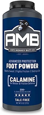 Anti Monkey Butt Foot Powder, Medicated Odor Eliminator and Soothing Itch Relief with Calamine, Antifungal Formula for Long Lasting Relief, 8 oz Anti Monkey Butt