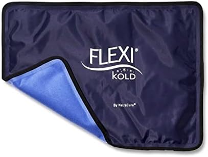 FlexiKold Reusable Gel (Гель) Large Ice Pack with Straps – Cold Compress Gel Cold Pack for Injuries – Flexible Medical Ice Wrap for Back, Shoulders, Legs, Knees, Sciatica, Muscle Pain – Standard NatraCure