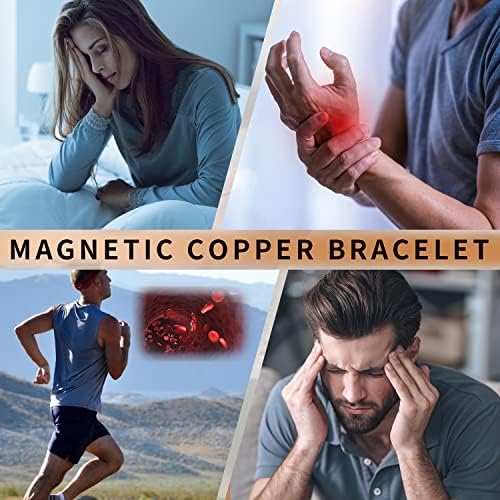 MagEnergy Copper Bracelet for Men 99.9% Copper Magnetic Bracelet Adjustable Bangle Jewelry Gift MagEnergy