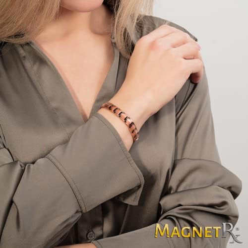 MagnetRX® Magnetic Copper Bracelet for Women — EllipseMAX 5X Strength 5,000 Gauss Magnets — Designed in USA & Patent Pending — Premium Womens Copper Bracelet with Adjustable Length MagnetRX