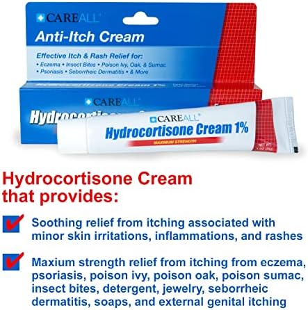 CareAll Hydrocortisone 1%, 1oz Tube (Pack of 24), Maximum Strength Anti-Itch Cream, Relief from Itching and Redness from Bug Bites, Eczema, Psoriasis, Poison Ivy, Oak and Sumac CareAll