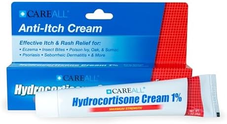 CareAll Hydrocortisone 1%, 1oz Tube, Maximum Strength Anti-Itch Cream, Relief from Itching and Redness from Bug Bites, Eczema, Psoriasis, Poison Ivy, Oak and Sumac. (Pack of 1) CareAll