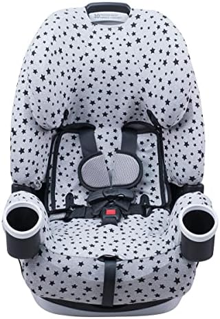 JYOKO Kids Cotton Cover Liner for car seat Compatible with Graco 4Ever DLX 4-in-1 (Cover, Black Star) Jyoko