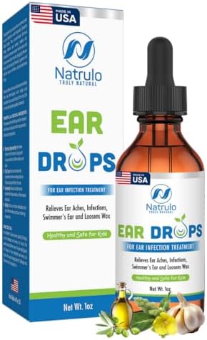 Ear Drops (Капли) for Ear Infections – All Natural Mullein Garlic Oil for Earaches, Swimmer's Ear, Clogged Ears, Earwax Removal and Itchy Ears – Ear Care Treatment for Adults, Children and Pets, Made in USA Natrulo