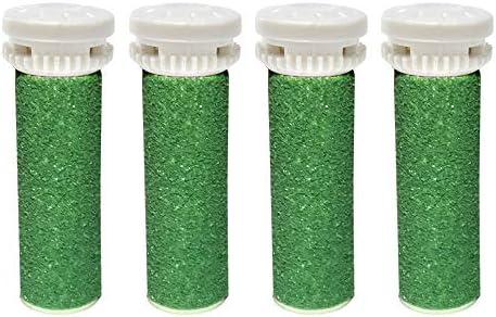 4 Pack Extra Coarse Green Replacement Roller Refills Compatible with Scholl Express Pedi Foot Smoother Jiumi