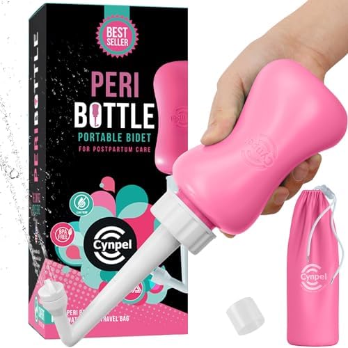 Peri Bottle - Postpartum and Perineal Care - Portable Travel Bidet Sprayer for Women or Men - Handheld Jet Spray Bottle for Toilet - New Mom After Birth Recovery Essentials Cynpel