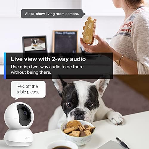 Tapo TP-Link 2K Pan/Tilt Indoor Security Camera for Baby Monitor, Pet Camera | Motion Detection & Tracking | 2-Way Audio | Cloud & SD Card Storage | Works w/Alexa & Google Home | Black C211 Tapo