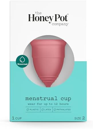 The Honey Pot Company - Menstrual Cup - 12 Hour Reusable Protection for Periods - Natural Feminine Hygiene Products - Size 2 The Honey Pot Company