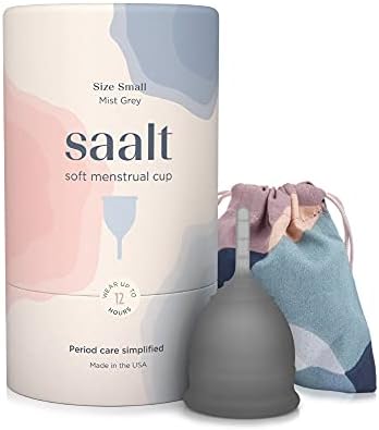 Saalt Soft Menstrual Cup - Best Sensitive Reusable Period Cup - Wear for 12 Hours - Tampon and Pad Alternative (Regular (Pack of 1), Mountain Iris) Saalt