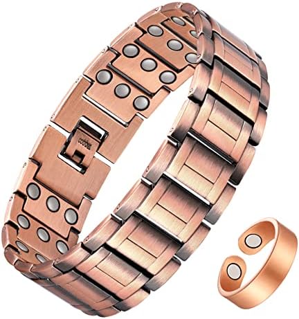 Jecanori Pure Copper Bracelet for Men, Upgraded Magnetic Bracelets for Men with 3500 Gauss Magnets, Mens Pure Copper Bracelet Jecanori