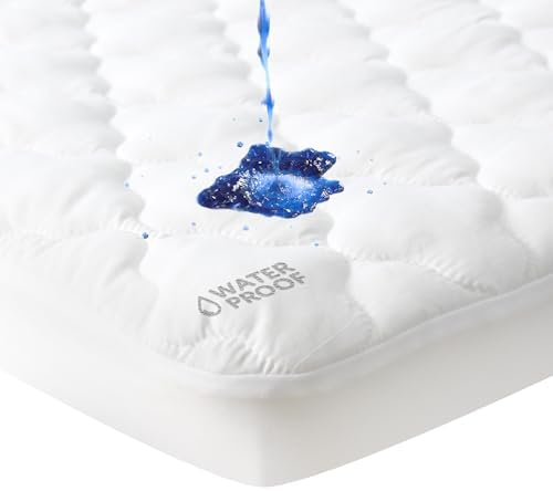 Moonsea Waterproof Pack and Play Sheets Compatible with 4moms Breeze Plus Playard & Breeze GO Playard, Pack and Play Mattress Pad, Pack and Play Sheets Fitted, White Moonsea