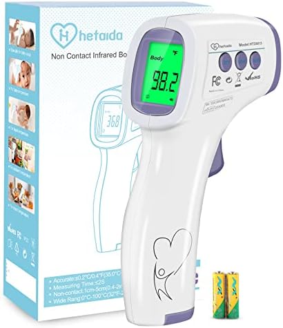 Digital Thermometer for Adults and Kids, No Touch Forehead Thermometer for Baby, 2 in 1 Body Surface Mode Infrared Thermometer with Fever Alarm and Instant Accuracy Readings Hetaida