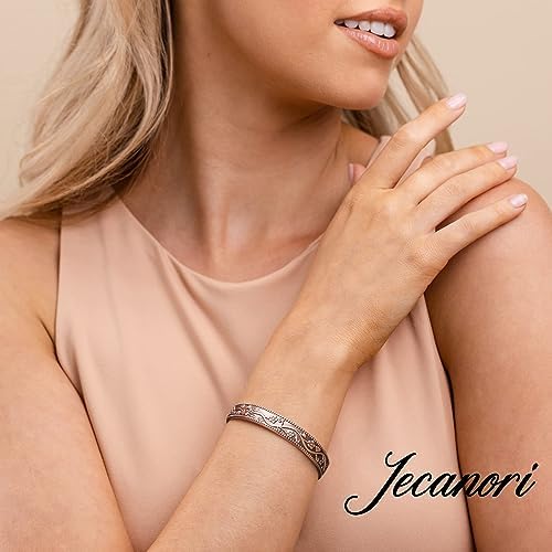 Jecanori 2Pcs Magnetic Copper Bracelets for Women Set Jecanori