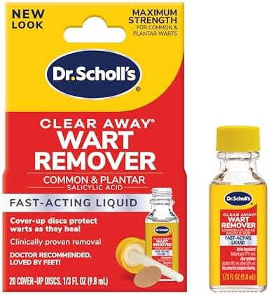 Dr. Scholl's Clear Away Liquid WART Remover // 1/3 fl oz, Clinically Proven, Fast-Acting, Maximum Strength for Common & Plantar Warts, Safe for Children 4+, 20 Treatments Dr. Scholl's