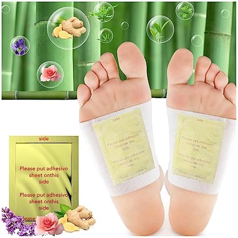 Foot Pads maguja 100Pcs Deep Cleansing Foot Pads for Stress Relief | Better Sleep | Foot Care | Ginger Foot Patch with Natural Ingredients Bamboo Vinegar and Ginger Powder (Порошок) Maguja