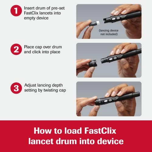 Accu-Chek FastClix Diabetes Lancets for Diabetic Blood Glucose Testing (Pack of 102) (Packaging May Vary) Accu-Chek